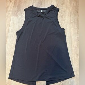 Fabletics Black Wide Strap Crew Neck Classic Tank Top Size XS